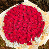 99 Red Roses With Baby's Breath Hand Bouquet