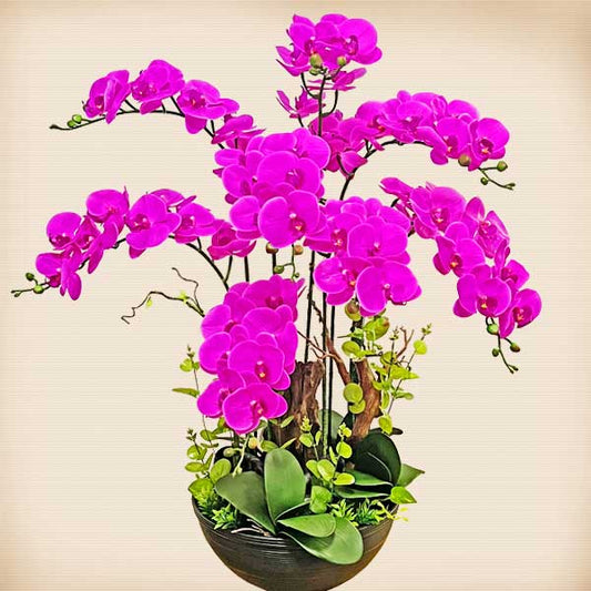 Artificial Phalaenopsis Purple Orchid Arrangement