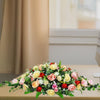 Artificial Roses Long And Low Top Table Arrangement