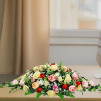 Artificial Roses Long And Low Top Table Arrangement