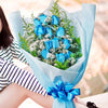 12 Blue Roses Long Wrapping Bouquet