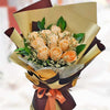 12 Champagne Roses Handbouquet