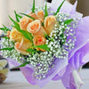 10 Champagne Roses HandBouquet