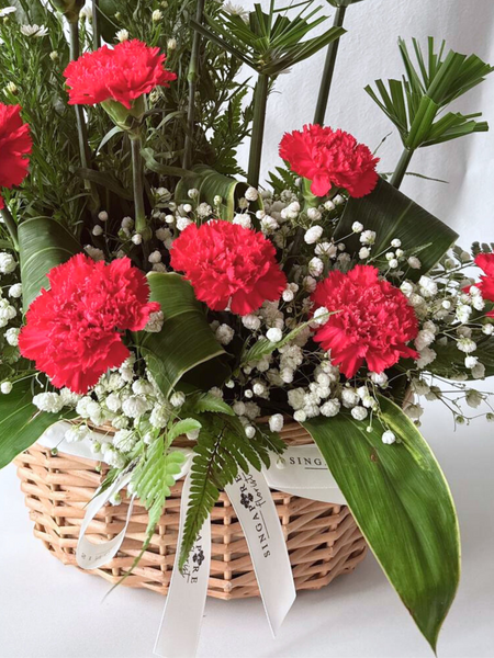 Cheerful Caldecott Carnations Flowers Table Arrangement