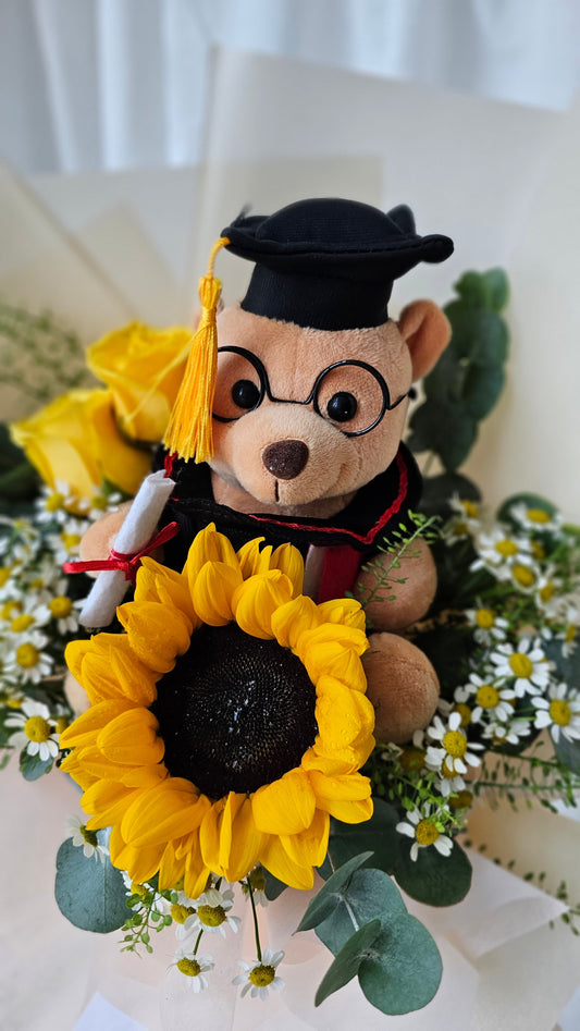 Graduation Bear Arranged in Bouquet