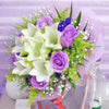 6 Lily & 6 Purple Roses Handbouquet.