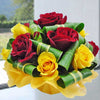 6 Red 6 Yellow Roses Small Table Arrangement