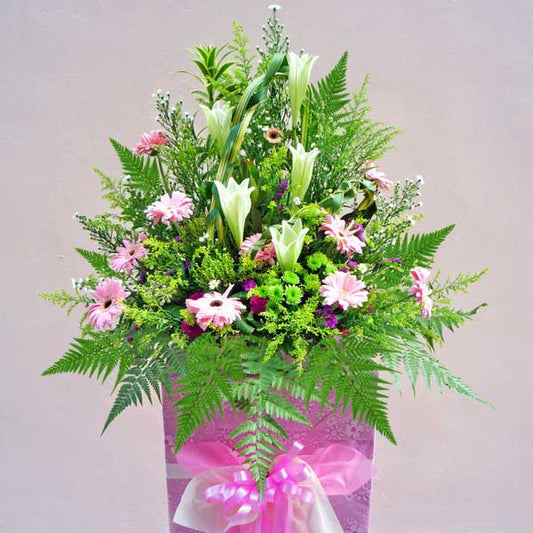 Pink Gerbera & Lily Arrangement