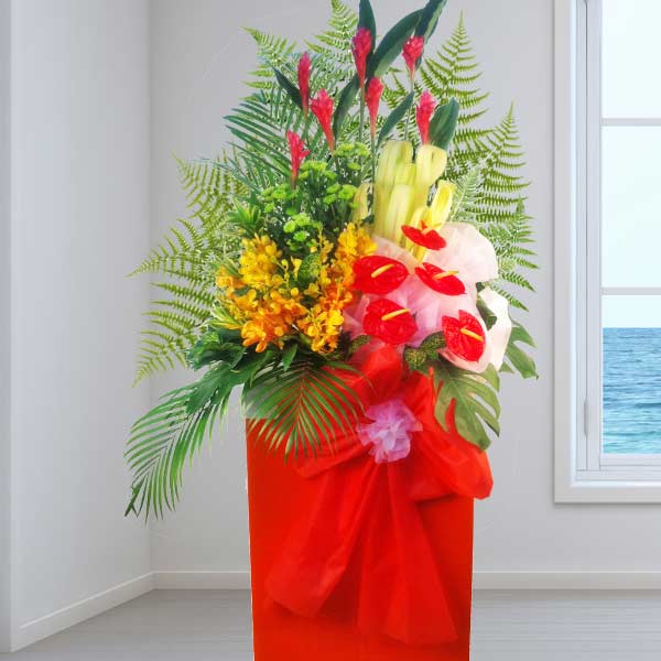 Anthurium &amp; Orchids Opening Stand Arrangement