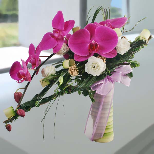 Purple Phalaenopsis Orchids Designer&#39;s Hand Bouquet