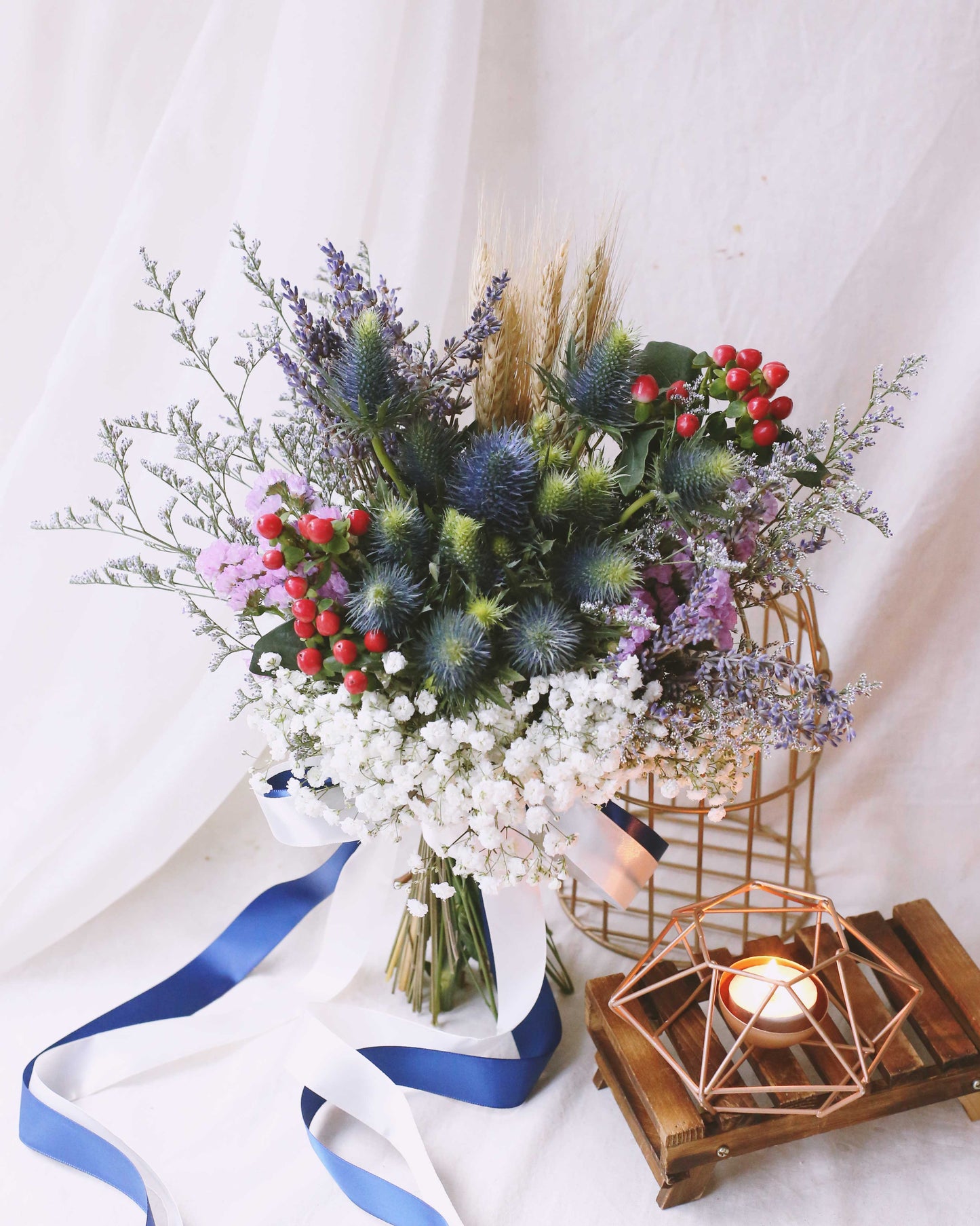 Eryngium Blooms Bridal Bouquet- Frontal