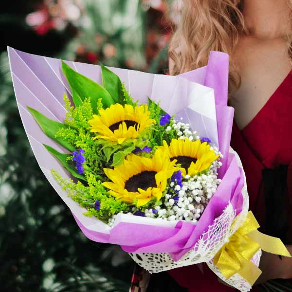 3 Sunflower Handbouquet