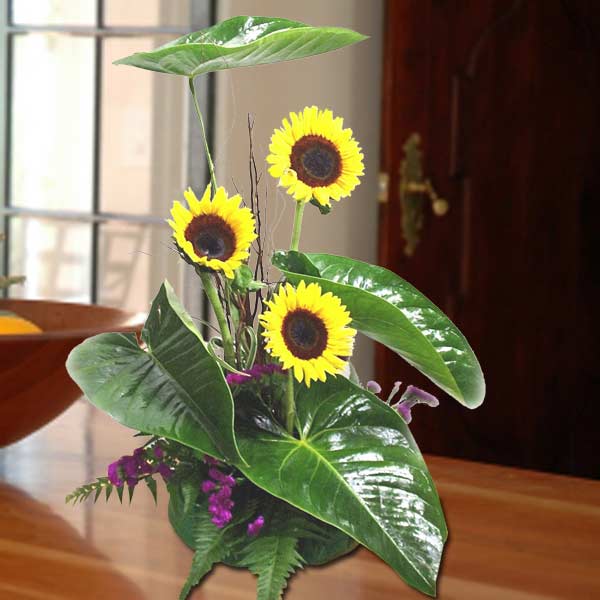 3 Sunflowers Table Arrangement