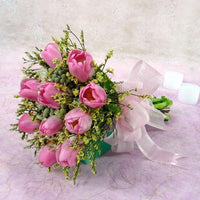 10 Pink Tulips Handbouquet