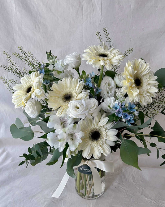 Dempsey Daisy White Vase