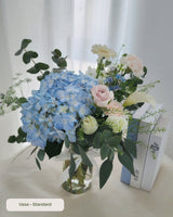 Helix Hydrangea Blue Vase