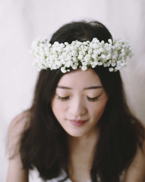 Baby's Breath Half Floral Crown