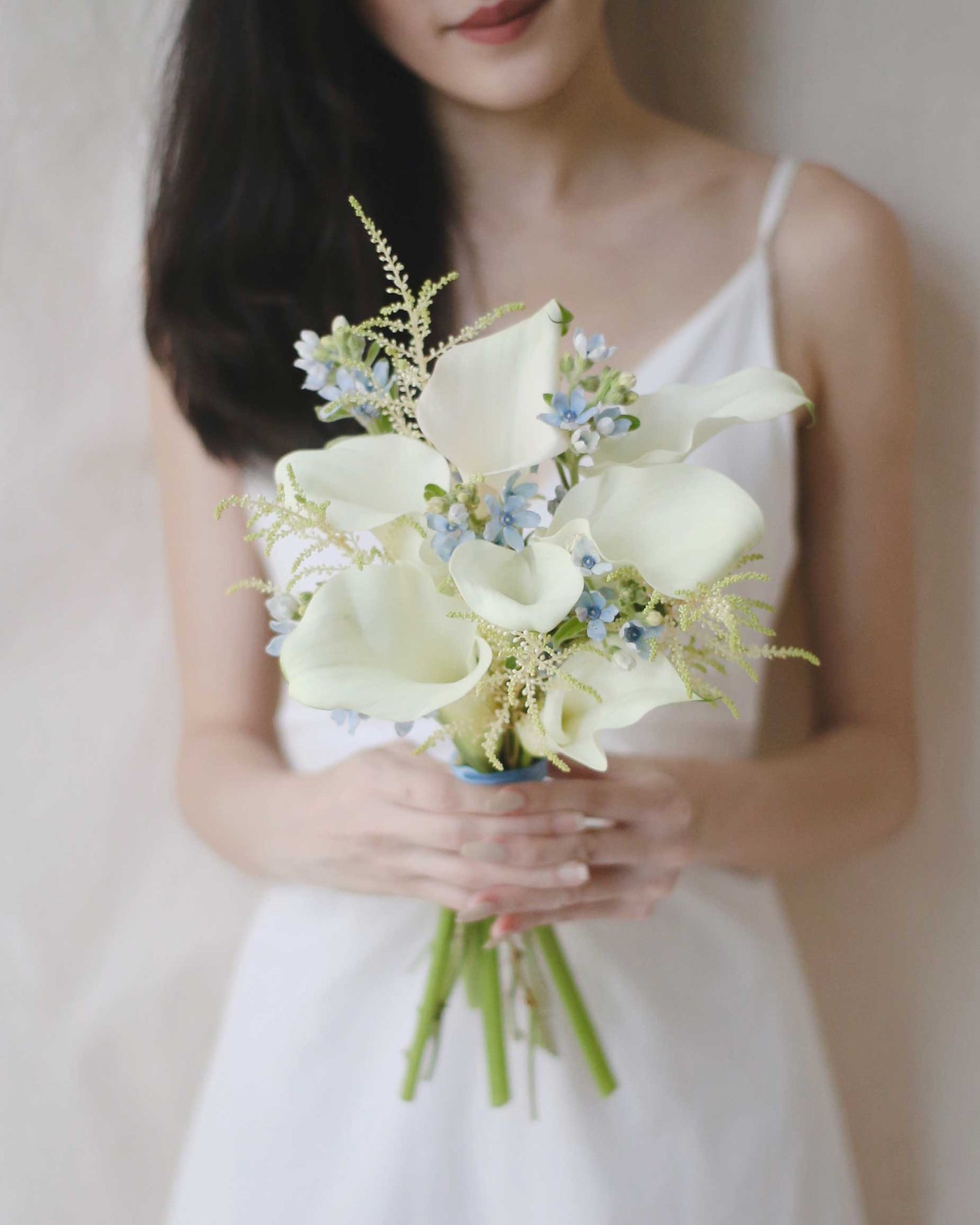 Korean Style Calla Lilies Bridal Bouquet - Neutral