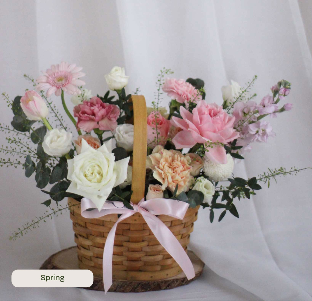 Daily Surprise In A Basket - Fresh Flowers