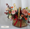 Daily Surprise in a Basket - Fresh Flowers & Celebratory Cheers