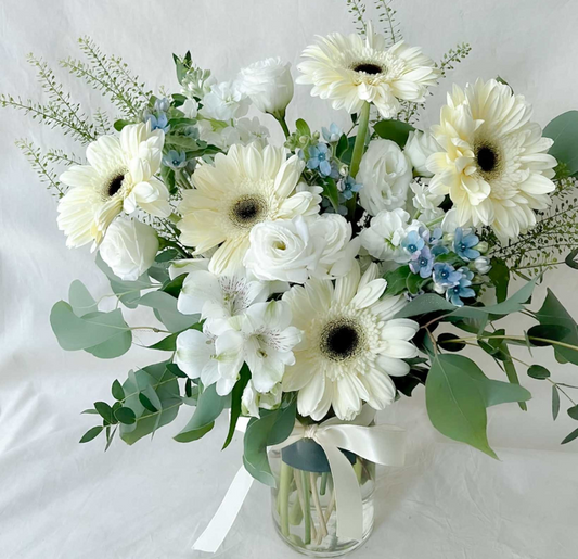 Dempsey Daisy White Vase